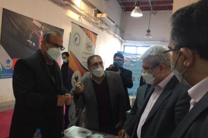 Iranian Vice-President for Science and Technology, visits the booth of Parto Negar Persia Company in the Iranian Land Complex